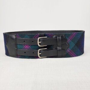 Rugby Ralph Lauren Double Strap Wide Plaid Belt Y2K Clueless Size Small/28